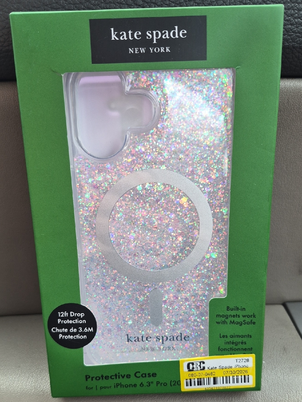 kate spade iridescent glitter MagSafe iPhone Case - pink sparkle